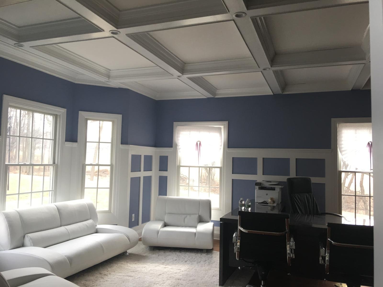 Custom commercial interior with woodwork and finished walls